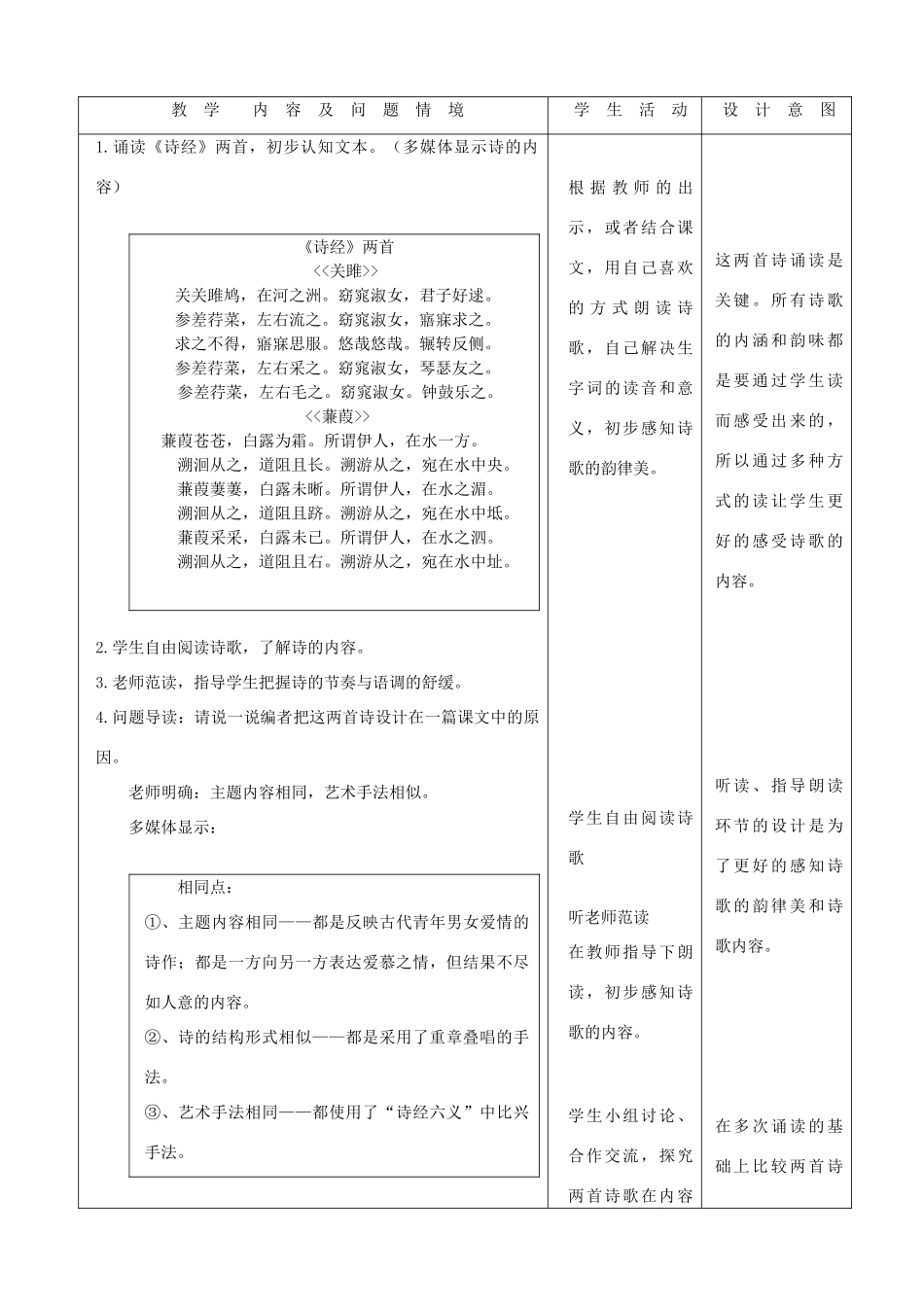 天津市小王庄中学九年级语文下册 24.《诗经》两首教案 新人教版_第3页