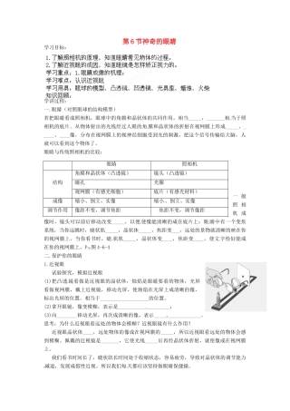 青海省西宁市八年级物理《神奇的眼睛》教案