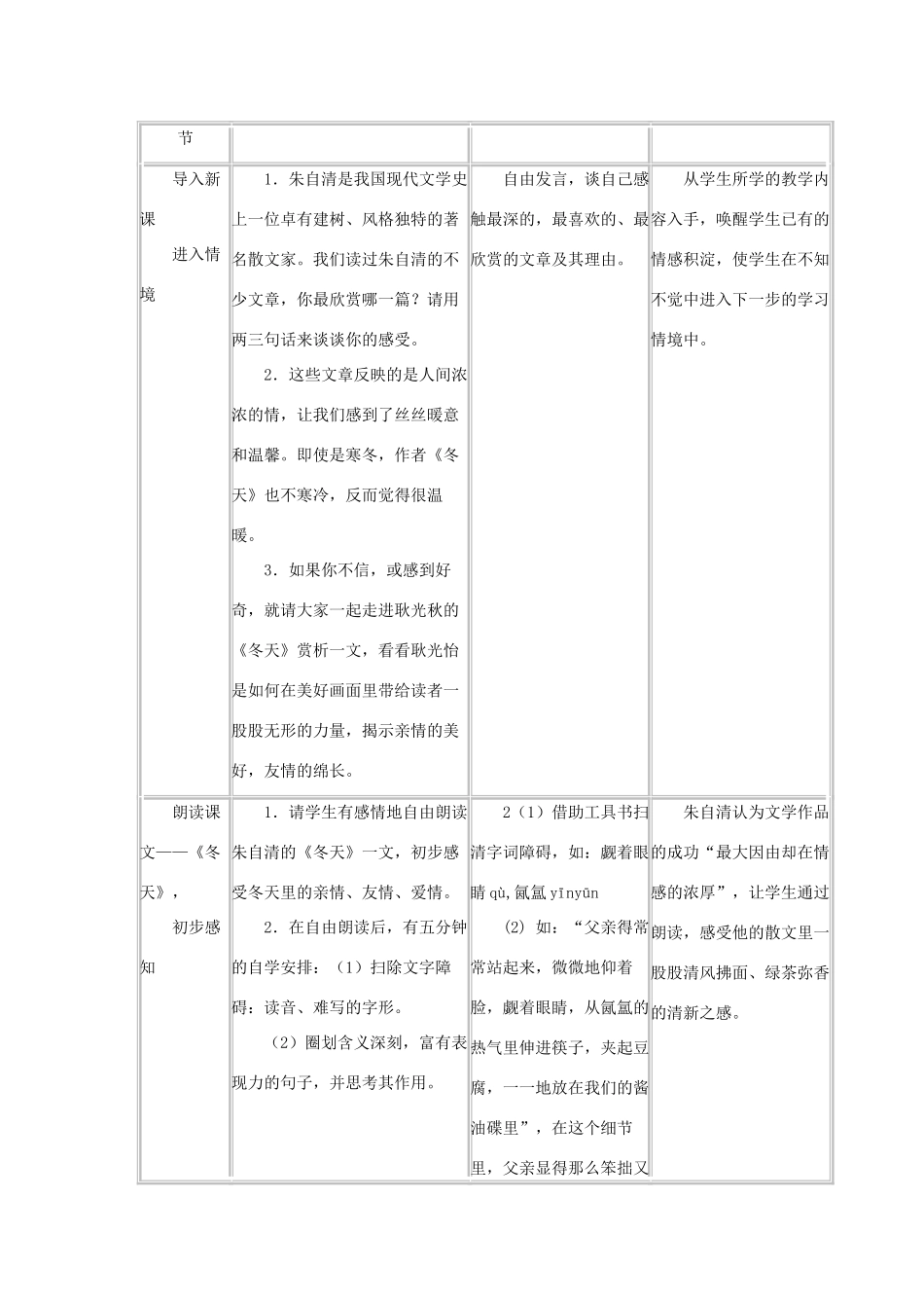 九年级语文下册第七单元39《 文中有“画”——_冬天_赏析》教案上海五四制版_第2页