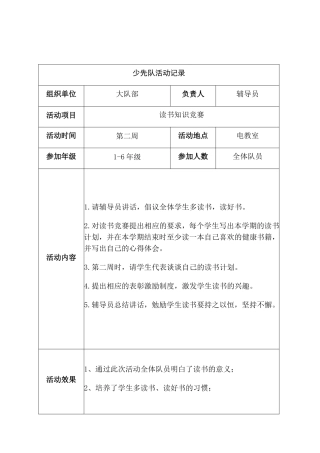 2011年少先队活动记录1