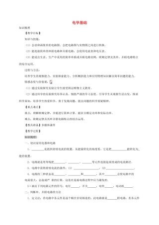 河南省郑州市中考物理《电学基础》复习教案-人教版初中九年级全册物理教案