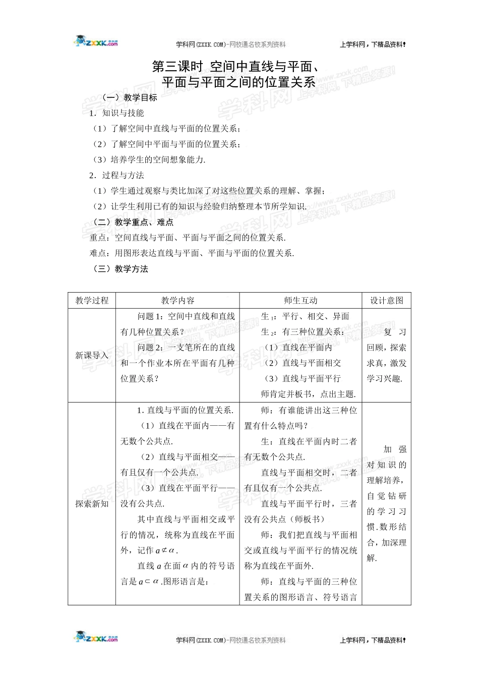 空间中直线与平面平面与平面之间的位置关系_第1页
