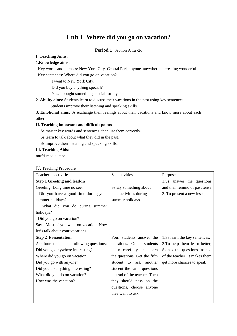 八年级上unit1Period1教案_第2页