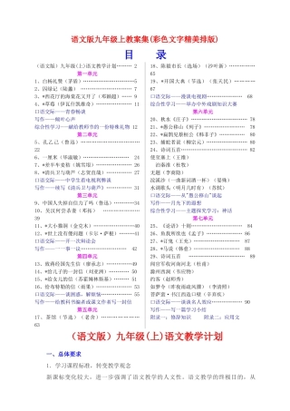 九年级语文上册 教案集彩色文字精美排版 语文版