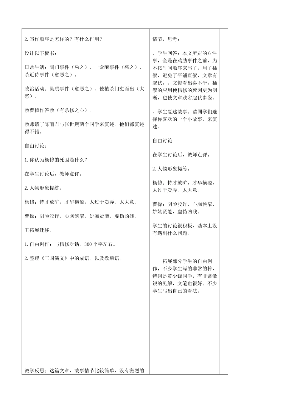 山东省郯城县九年级语文上册《杨修之死》教案1 人教新课标版_第2页
