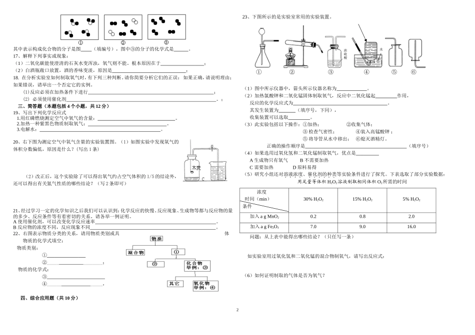 九年级化学月考试题_第2页