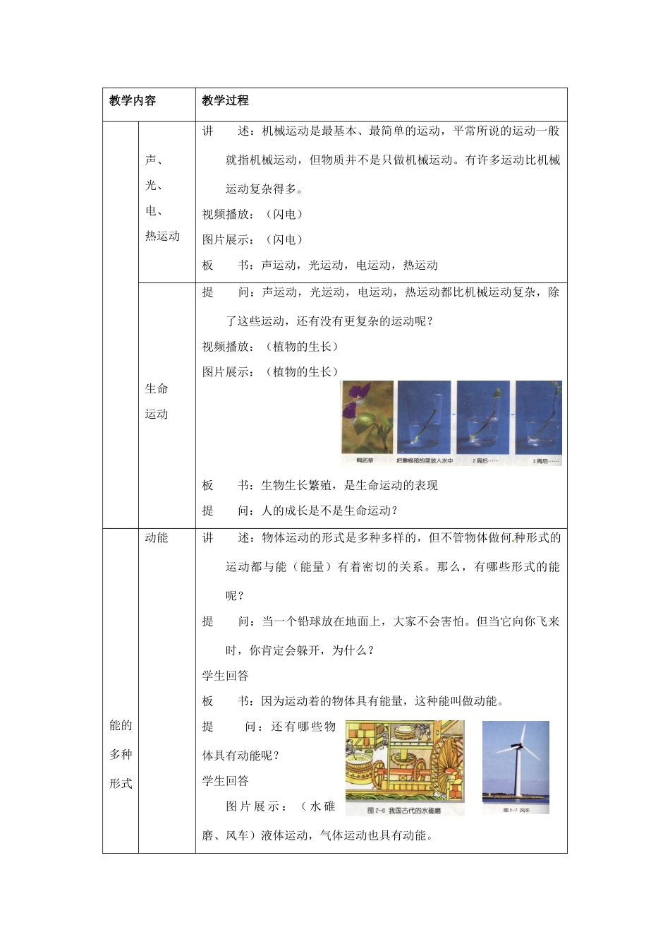 浙江省温岭市城南中学七年级科学下册《2.1 运动和能的形式》教案_第2页