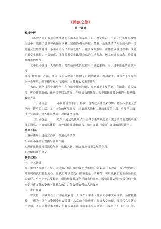 陕西省安康市紫阳县紫阳中学初中部九年级语文上册 10《孤独之旅》（第1课时）教案 新人教版