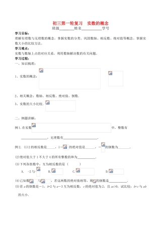 九年级语文中考第一轮复习(第1课实数的概念) 教案