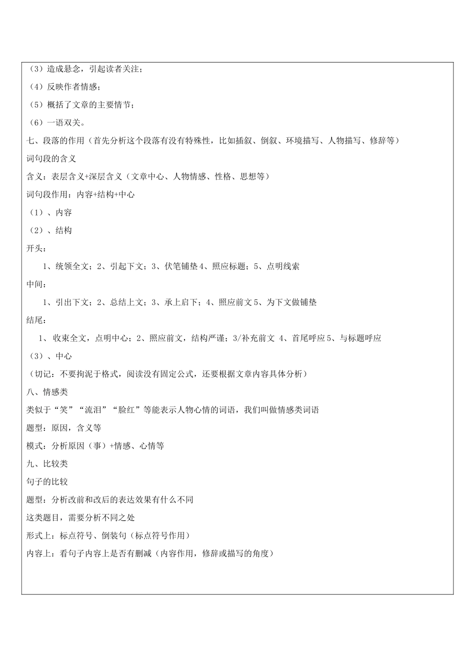 江苏省沭阳县翰林教育培训中心中考语文 记叙文专题复习教案 苏教版-苏教版初中九年级全册语文教案_第3页