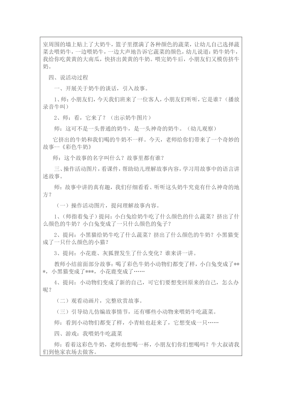 《彩色牛奶》说课稿_第2页