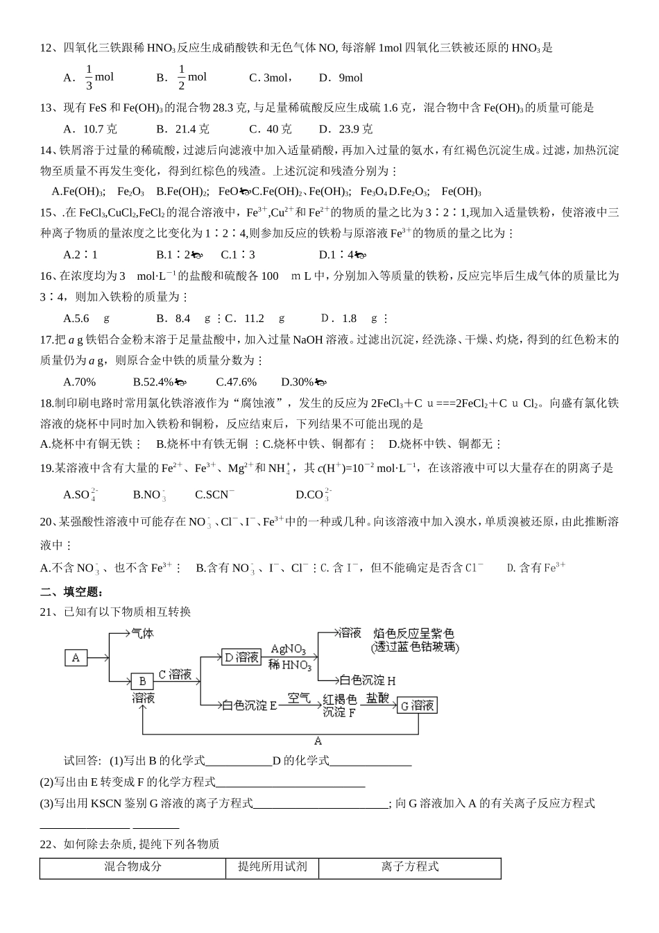 铁及其化合物习题_第2页