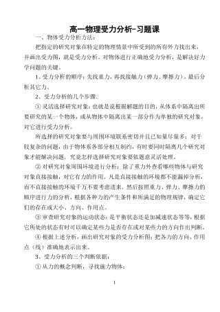 高一物理受力分析专题_训练[1]