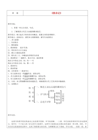 江苏省南京市江宁区麒麟中学八年级语文上册《第23课 核舟记》教学设计 新人教版