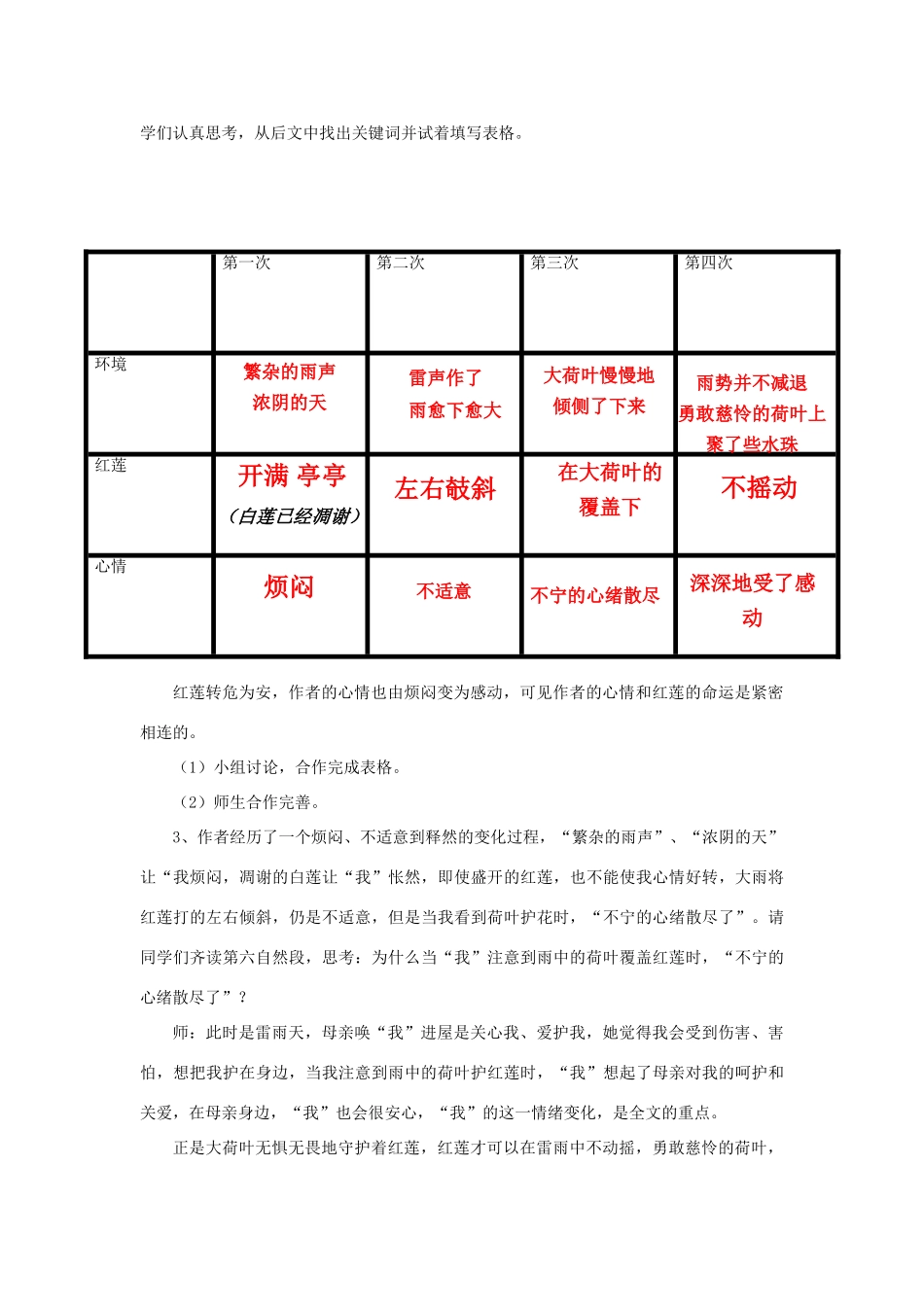 河北省邯郸市七年级语文上册 第7课 散文诗二首《荷叶 母亲》教案 新人教版_第3页