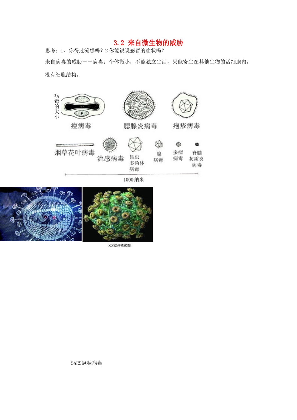 浙江省温州市龙湾区实验中学九年级科学下册《3.2 来自微生物的威胁》（第2课时）教案 浙教版_第1页
