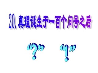 真理诞生于一百个问号