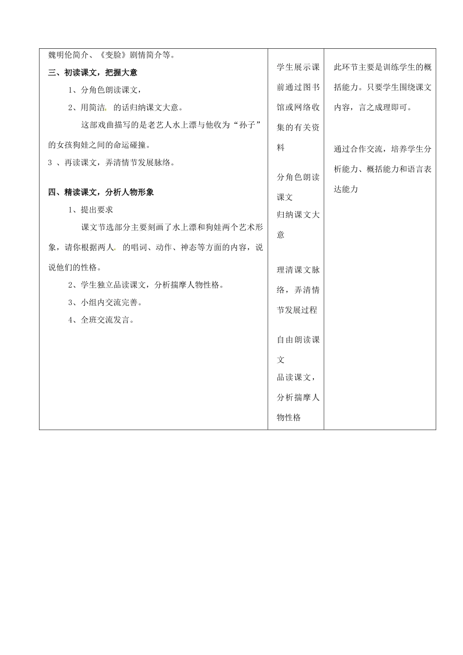 天津市小王庄中学九年级语文下册 14.变脸教案 新人教版_第2页