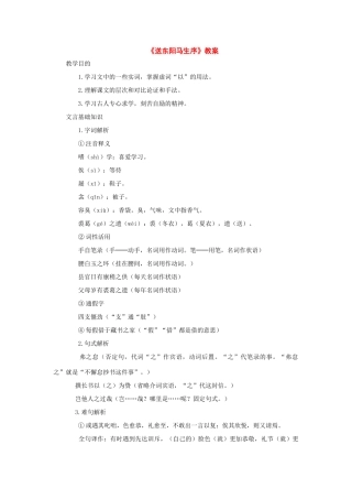 九年级语文下册：第23课《送东阳马生序》名师教案（语文版）