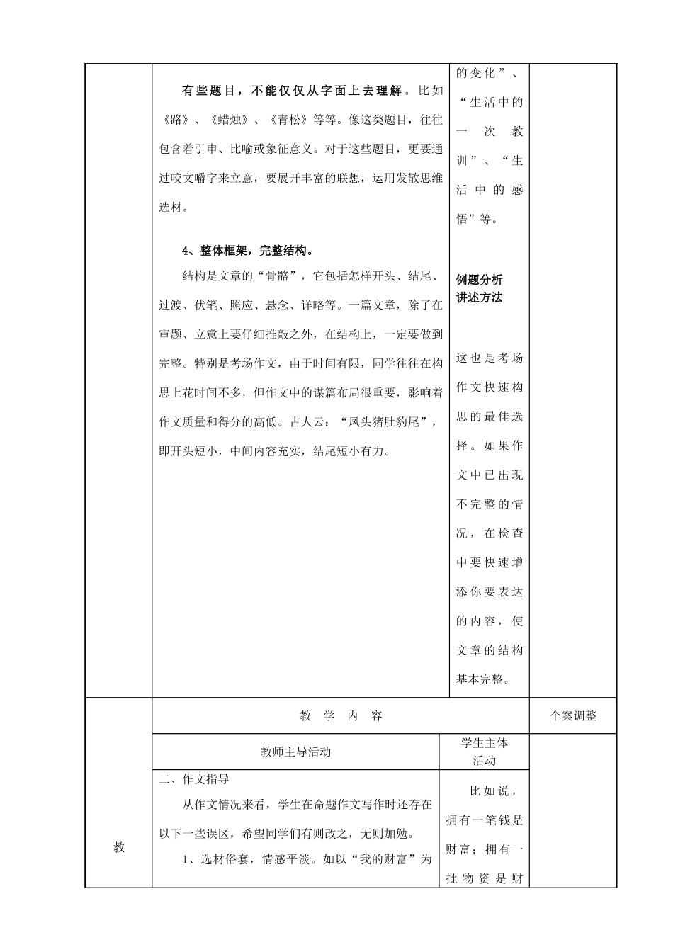 江苏省新沂市阿湖中学九年级语文 循题切意谱新章——作文审题关作文复习教案_第3页