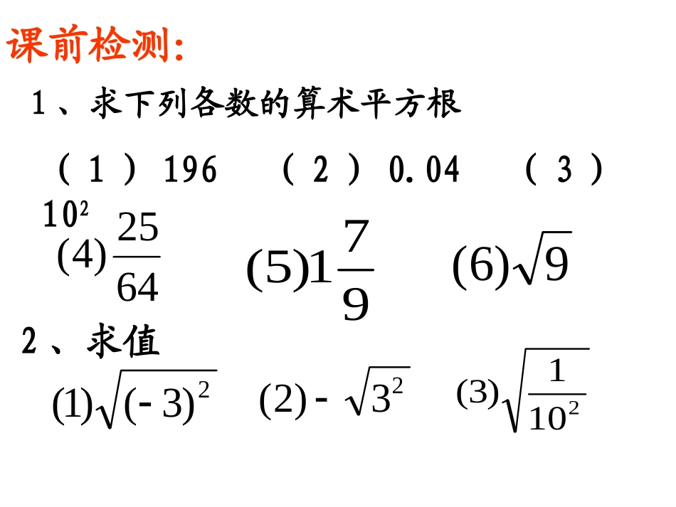 人教版数学七年级下册61_平方根(2)_课件_第3页
