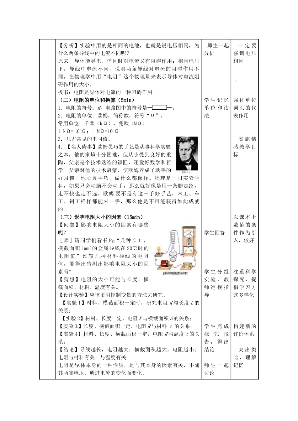 辽宁省锦州市锦州中学九年级物理全册《第六章 电阻》教案 新人教版_第2页