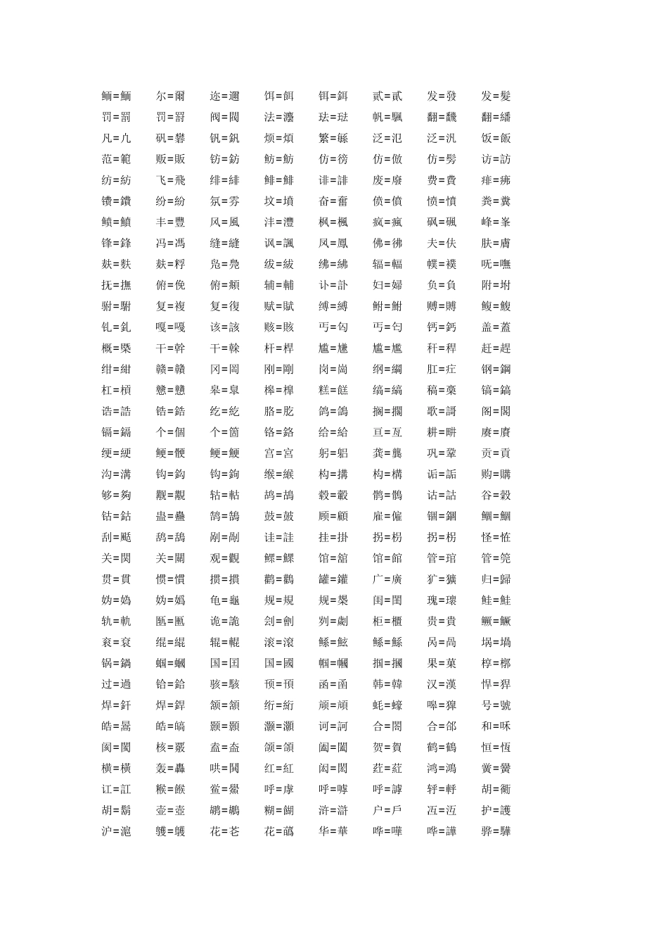 繁简字对照表_第3页