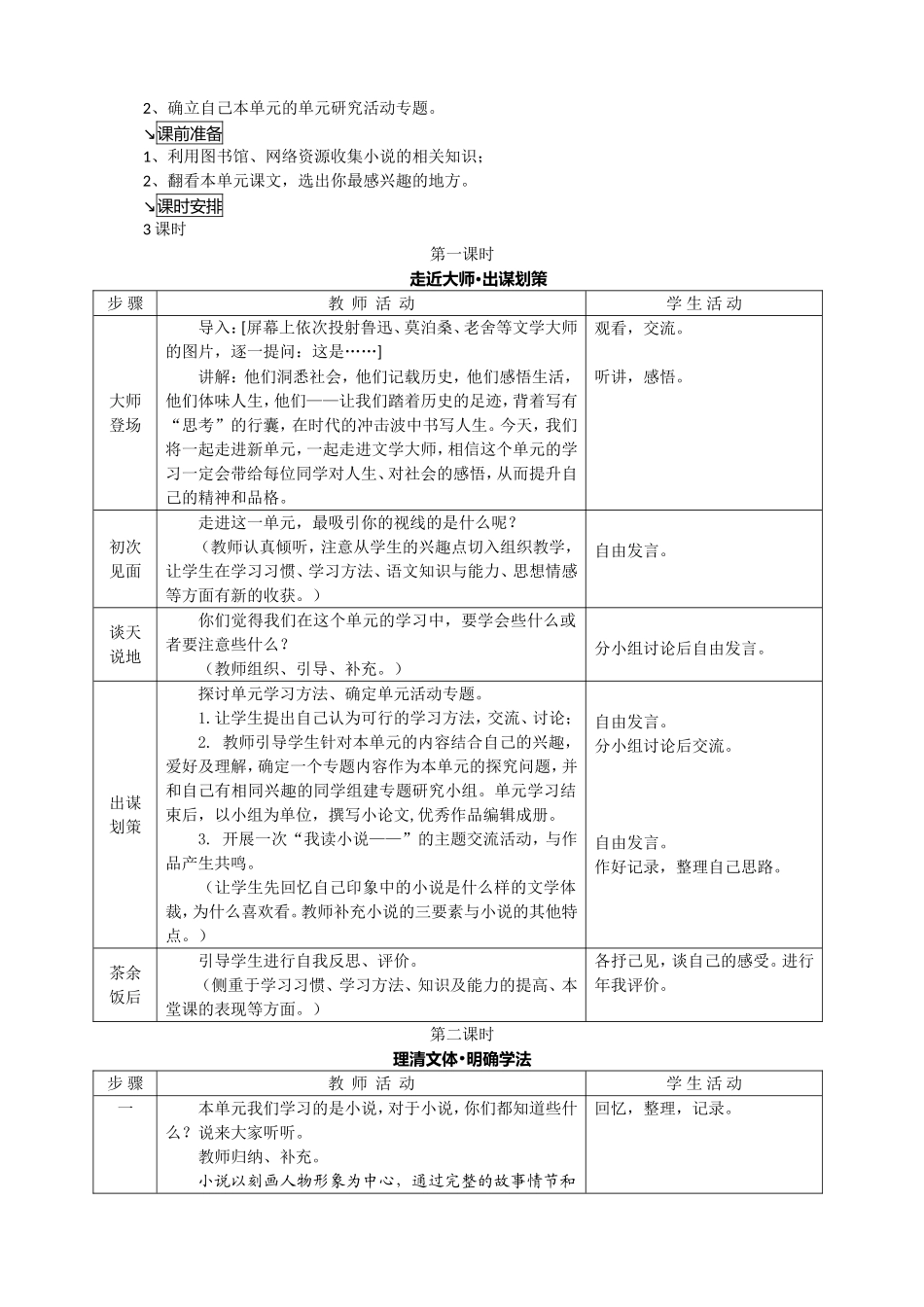 九年级语文学科上第二单元教学设计苏教版_第2页