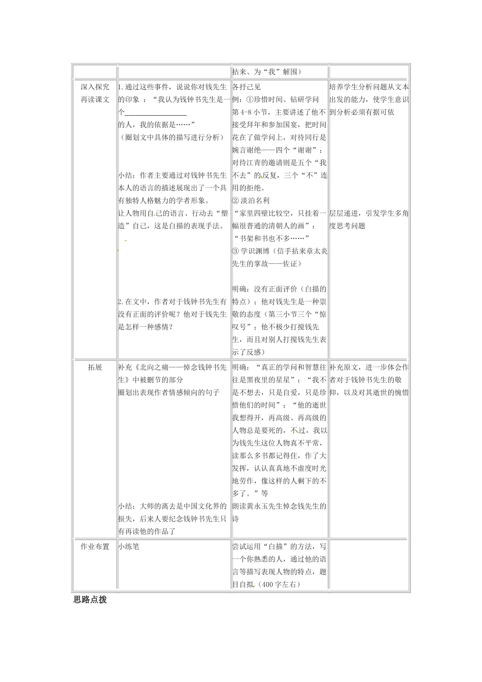 九年级语文下册第五单元27《钱钟书先生》教案上海五四制版_第2页