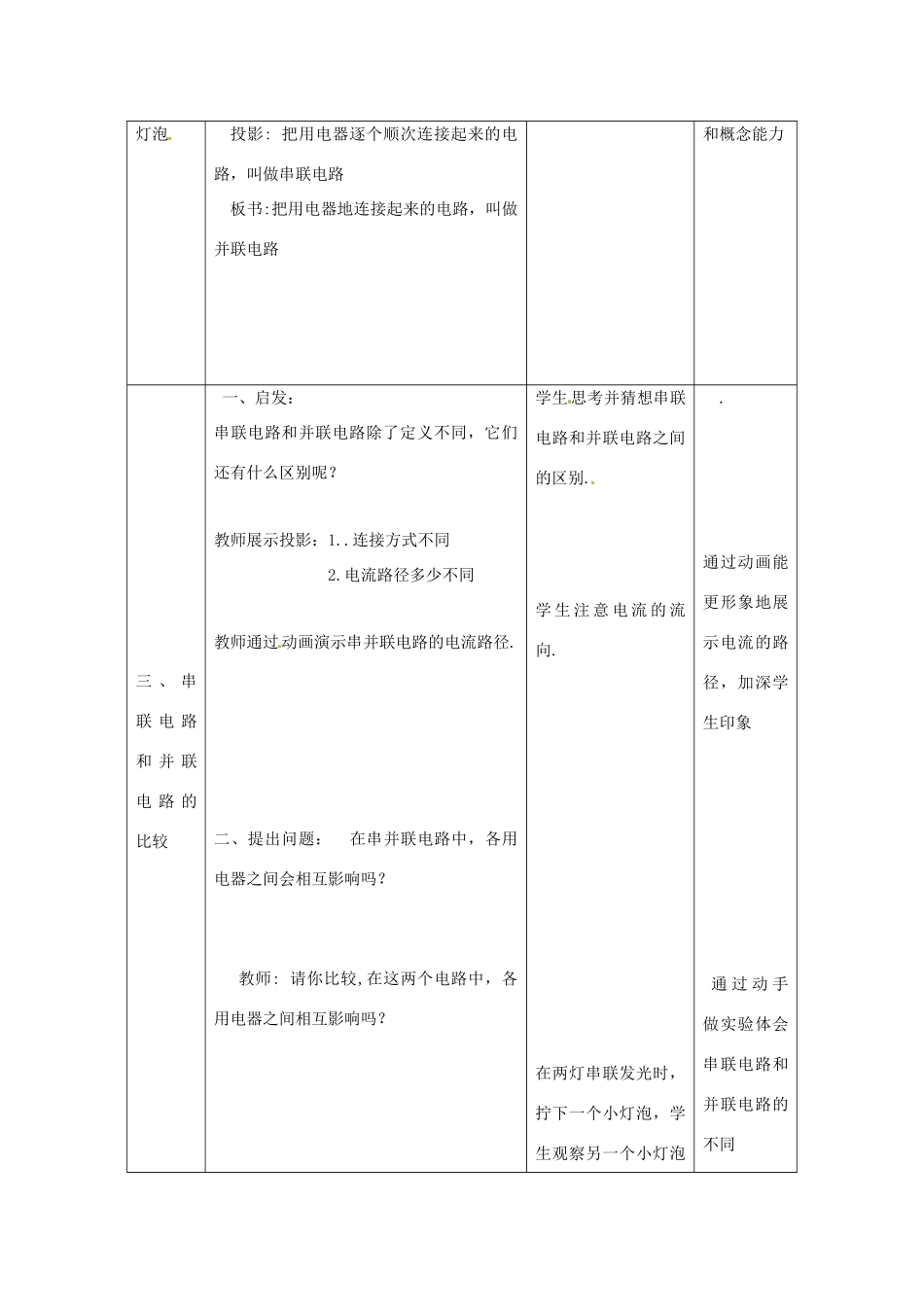 秋九年级物理上册 13.2《电路连接的基本方式》教案 苏科版-苏科版初中九年级上册物理教案_第3页