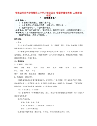 青海省师范大学附属第二中学八年级语文 紫藤萝瀑布教案 人教新课标版