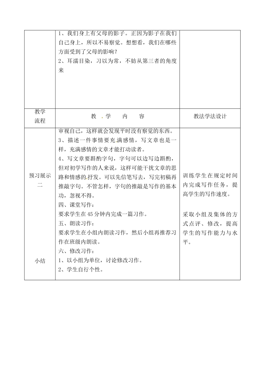 吉林省长春市九年级语文上册 作文二 我从父母那里得到的（1－3）教案 长春版-长春版初中九年级上册语文教案_第2页