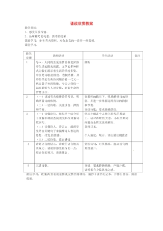 江苏省常州市花园中学八年级语文上册 诵读欣赏教案 苏教版
