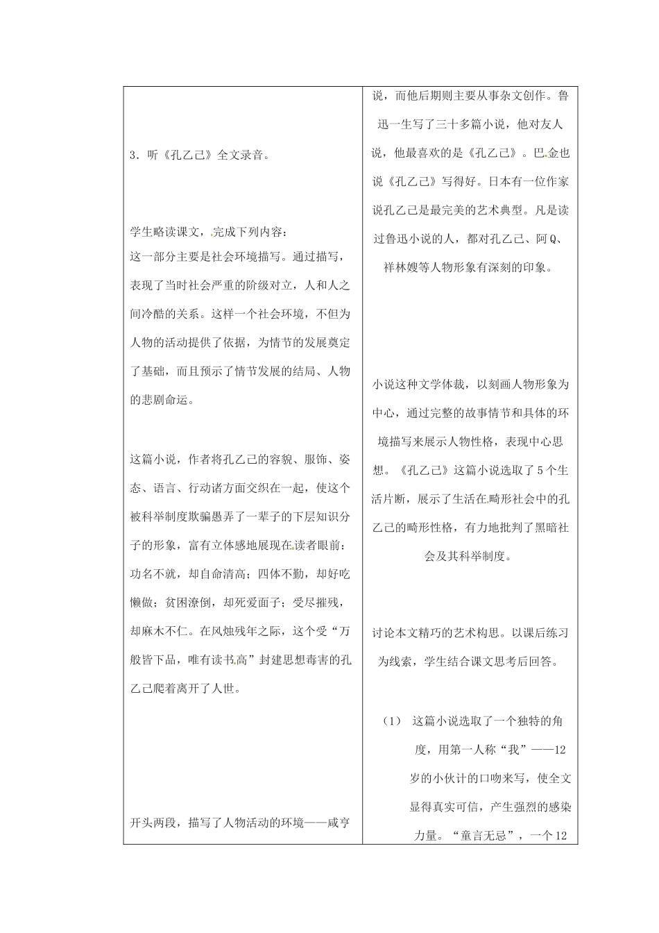 九年级语文下册《5 孔已己》教学设计 新人教版-新人教版初中九年级下册语文教案_第2页