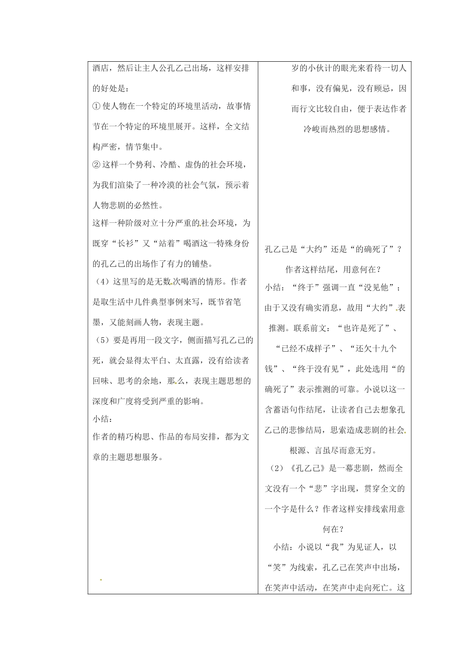 九年级语文下册《5 孔已己》教学设计 新人教版-新人教版初中九年级下册语文教案_第3页