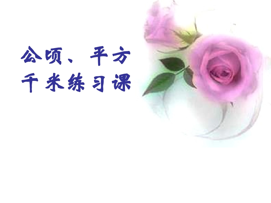 人教版小学数学三年级下册《公顷、平方千米》练习课PPT_第1页