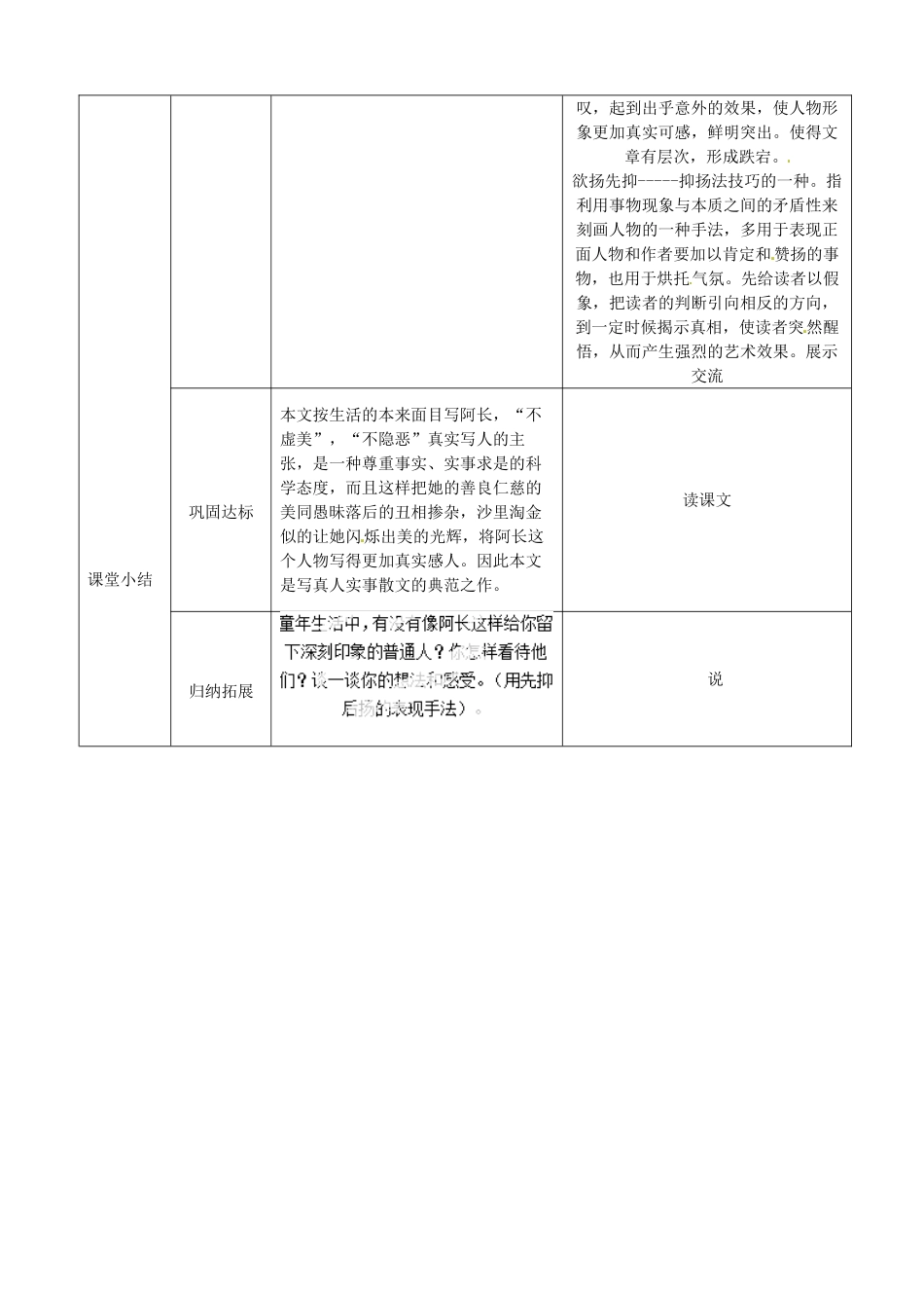 湖北省宜都市红花套镇初级中学八年级语文上册 第二单元 第6课 阿长与《山海经》（第2课时）教案 新人教版_第3页