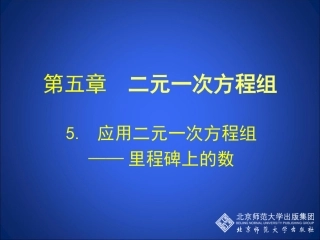 应用二元一次方程组里程碑上的数演示文稿