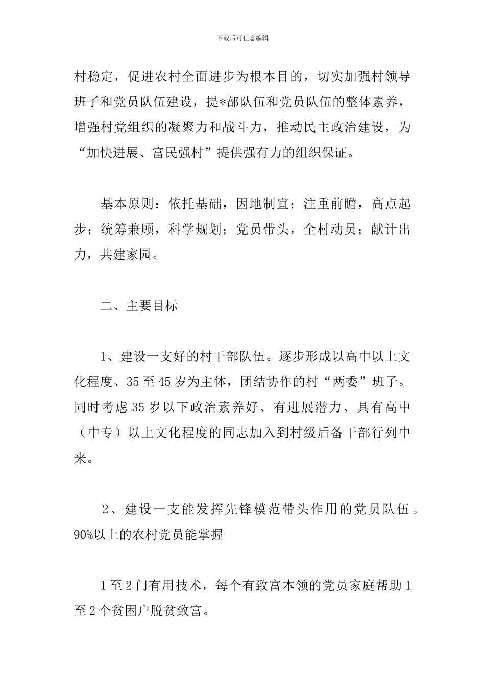 2024年村级工作计划模板_第2页