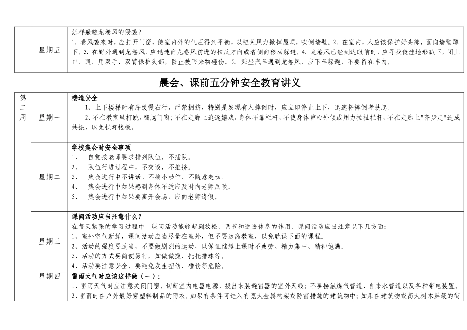 每天5分钟，坚持1学期——安全教育材料_第3页