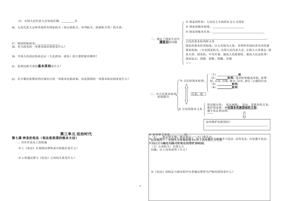 人民版重点知识巩固练习题_第3页