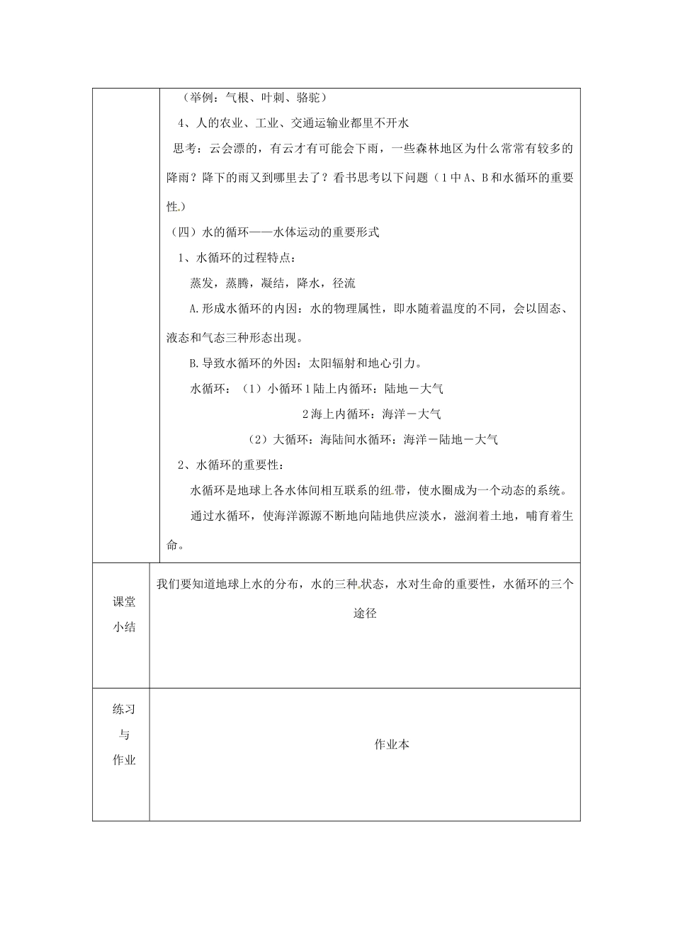 浙江省绍兴县杨汛桥镇中学八年级科学上册《水在哪里》教案 浙教版_第3页