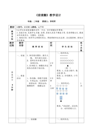 前滚翻教学设计(1)