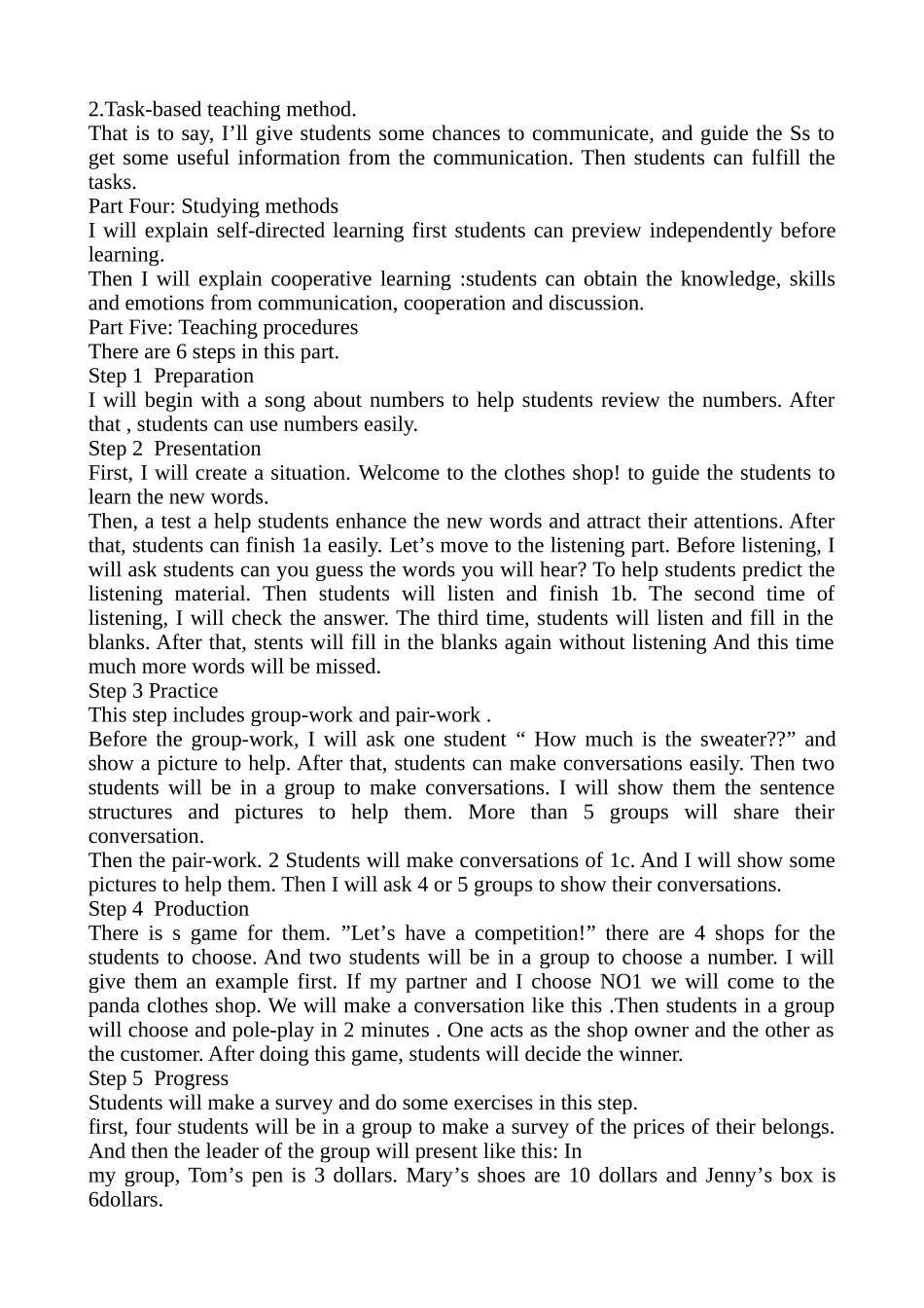 七年级上unit7说课稿_第2页