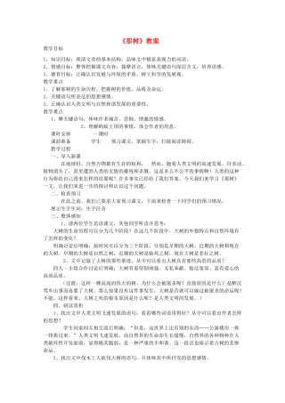 九年级语文下册  《那树》教案 人教新课标版