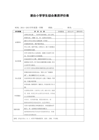 综合素质评价表