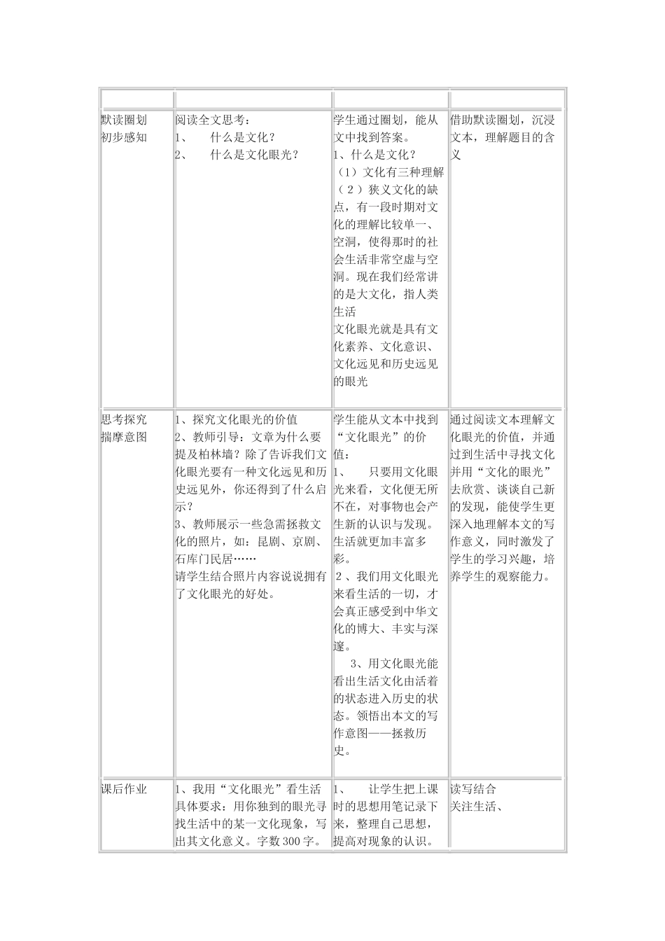 九年级语文下册 第1课《文化眼光》教案 沪教版_第2页