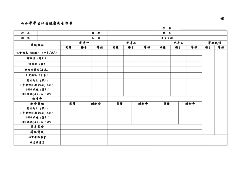 学生体质健康成长档案_第1页