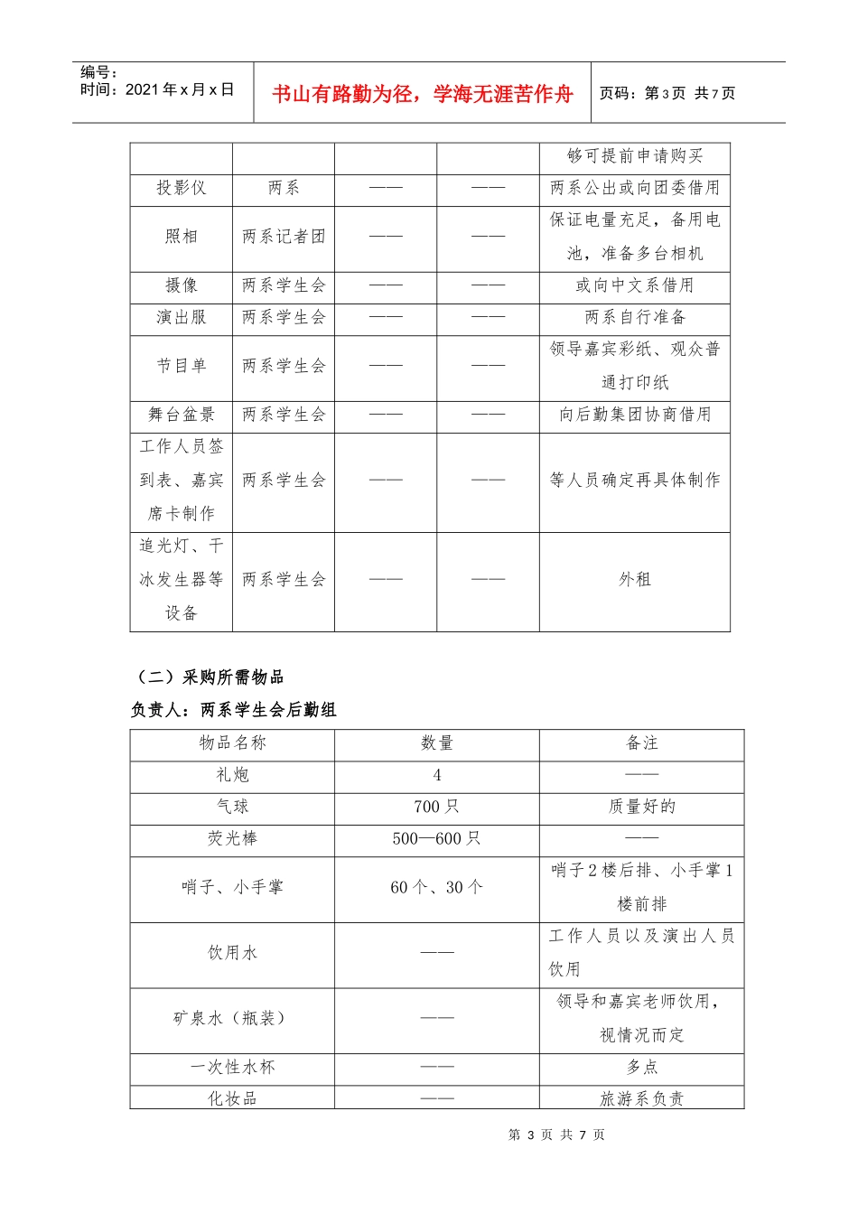 合肥学院旅游系与电子系元旦晚会策划方案_第3页
