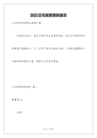 2024公司高管辞职报告_1